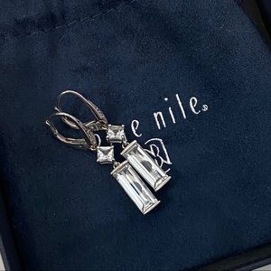 Blue Nile White Topaz Vintage Emerald Earrings